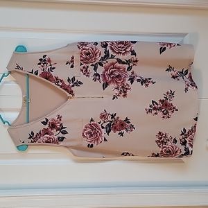 Flower tank top with zipper